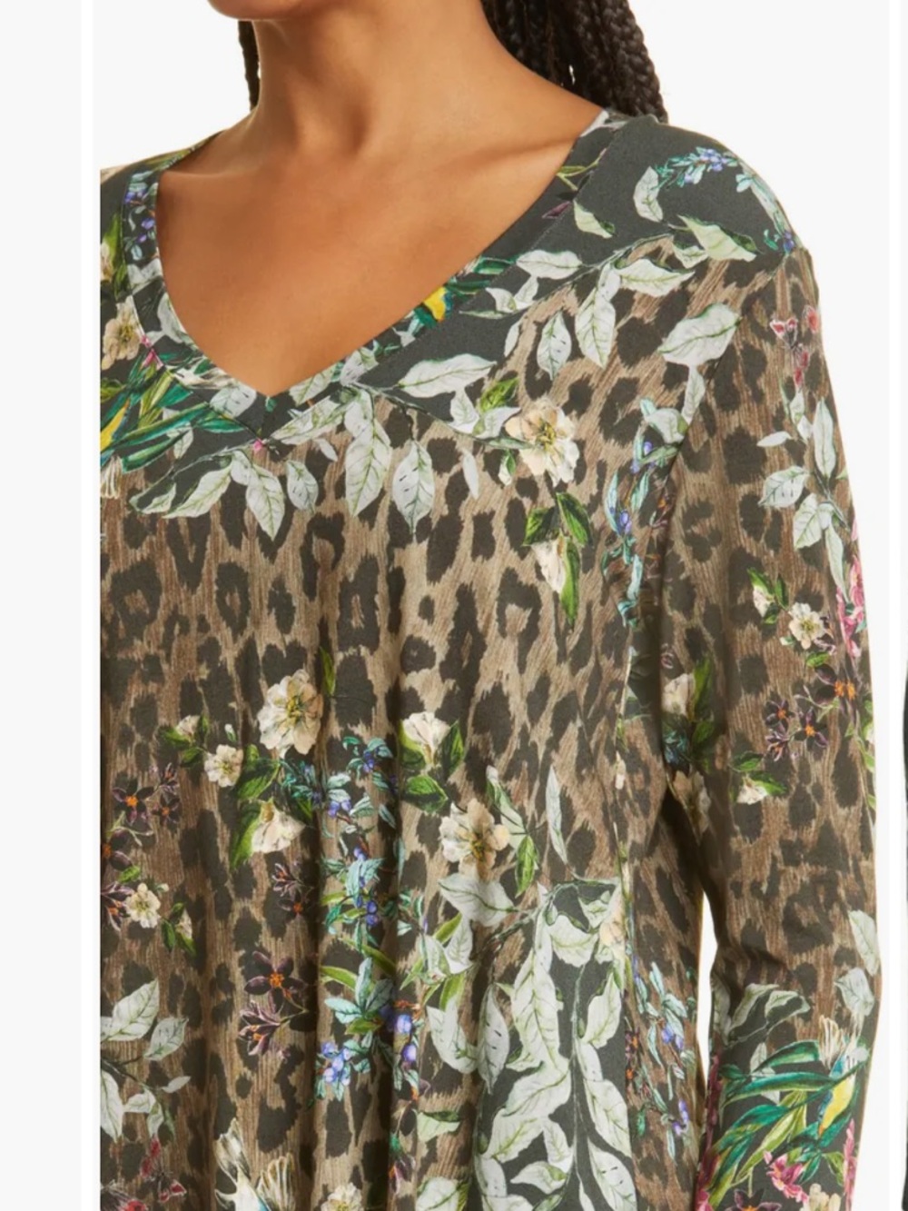Johnny Was Ash Bird Floral Print Top Size L - Picture 8 of 16